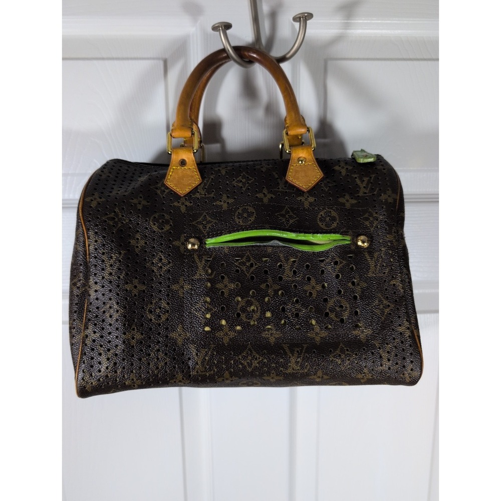 Louis Vuitton Monogram Perforated‎ Speedy 30 Pre-Loved Boston Bag Brown